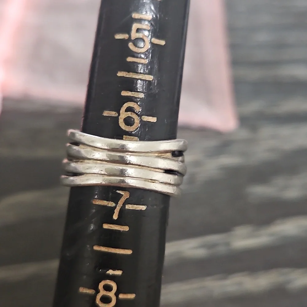 Pandora Sparkling & Polished Lines Ring 6.5
